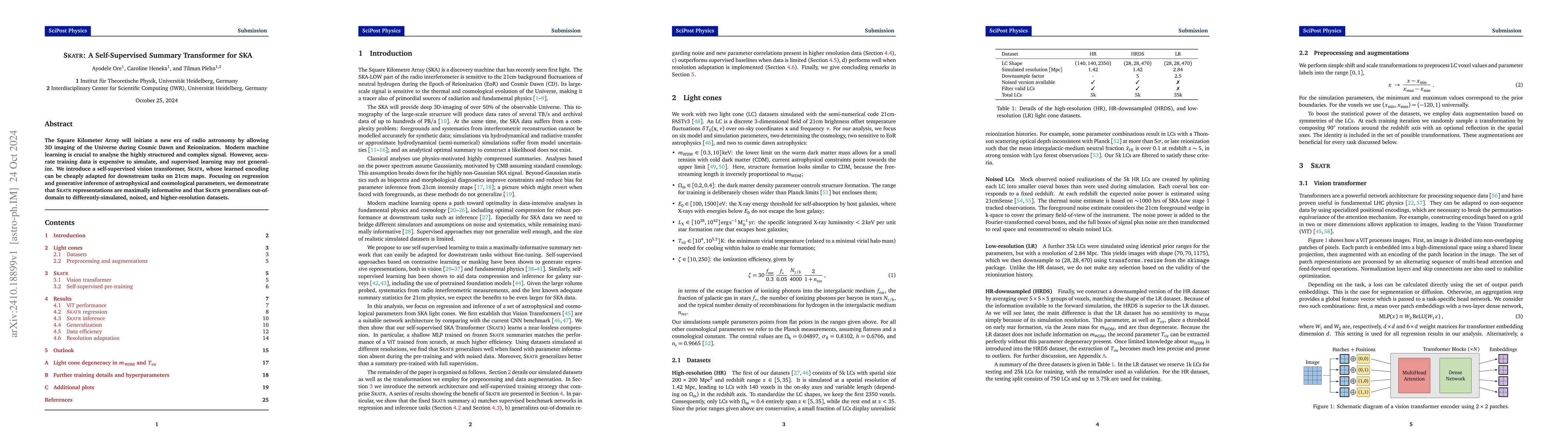 Thumbnail for SKATR: A Self-Supervised Summary Transformer for SKA