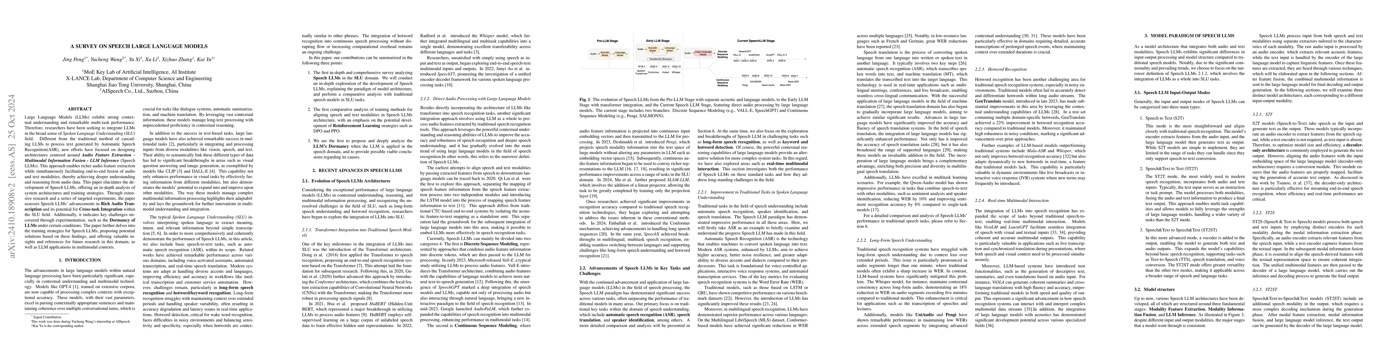Thumbnail for A Survey on Speech Large Language Models