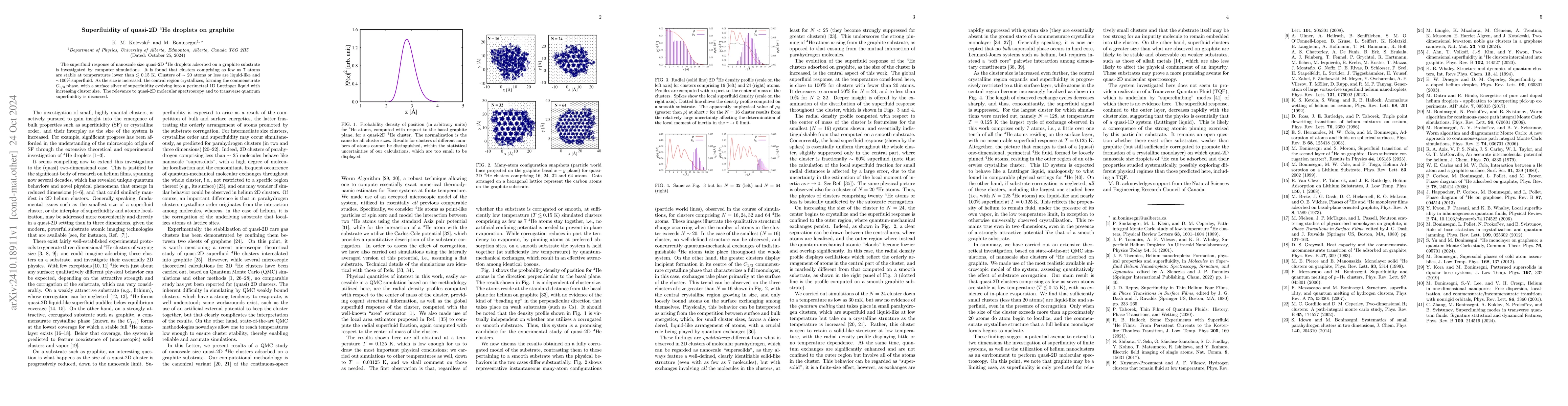 Thumbnail for Superfluidity of quasi-2D He-4 droplets on graphite