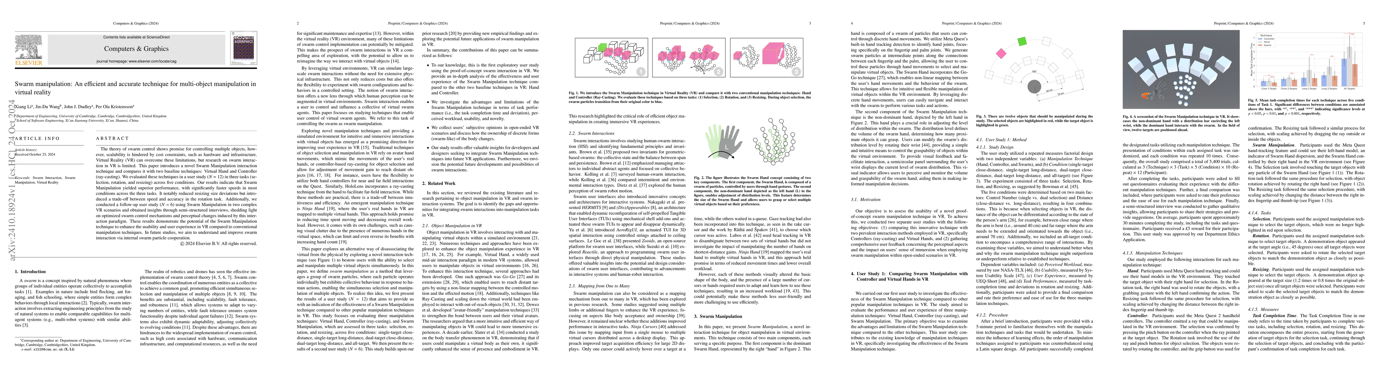 Thumbnail for Swarm manipulation: An efficient and accurate technique for multi-object
  manipulation in virtual reality