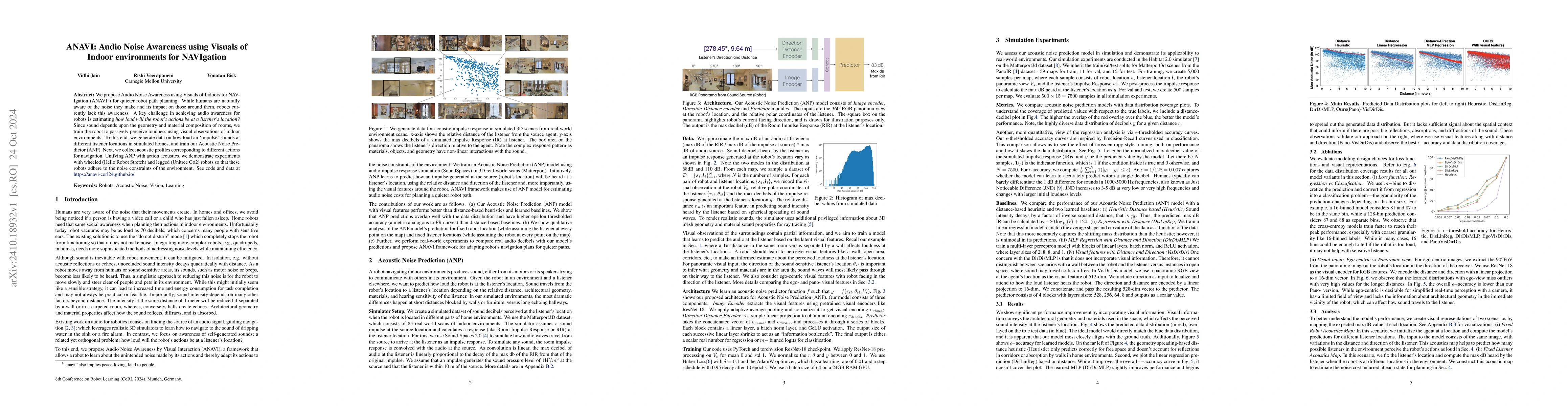 Thumbnail for ANAVI: Audio Noise Awareness using Visuals of Indoor environments for
  NAVIgation