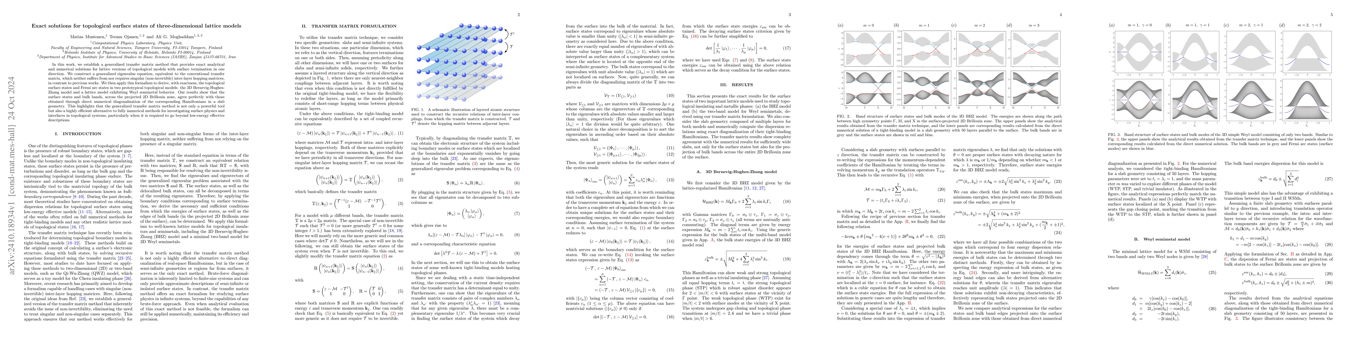 Thumbnail for Exact solutions for topological surface states of three-dimensional
  lattice models