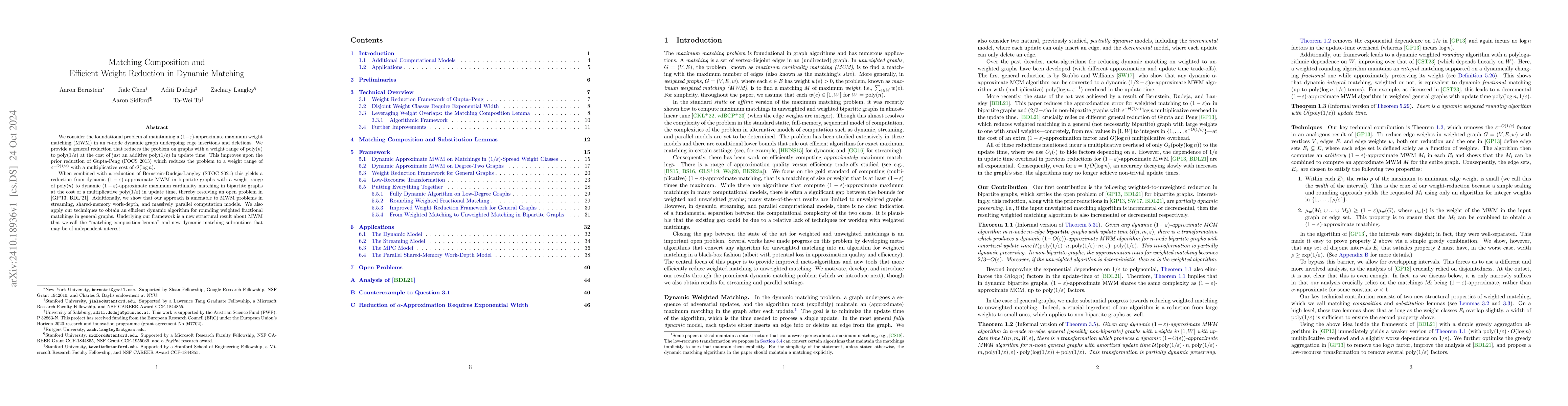 Thumbnail for Matching Composition and Efficient Weight Reduction in Dynamic Matching