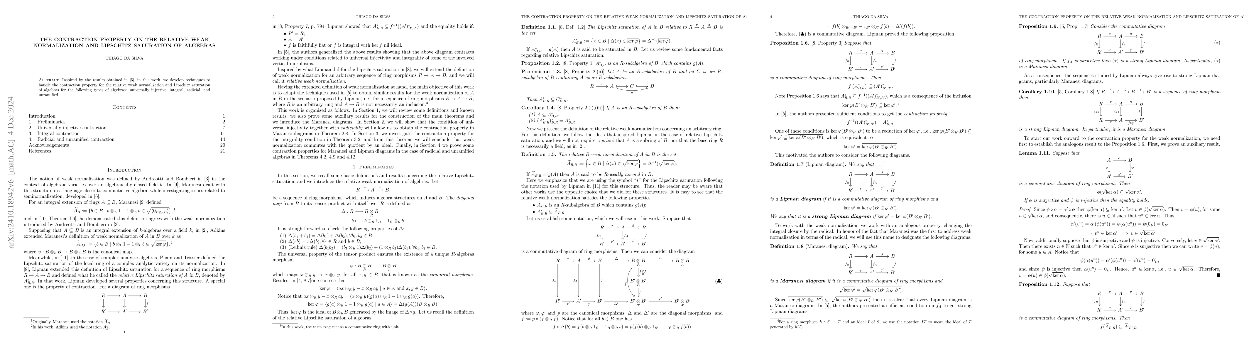Thumbnail for The contraction property on the relative weak normalization and
  Lipschitz saturation of algebras