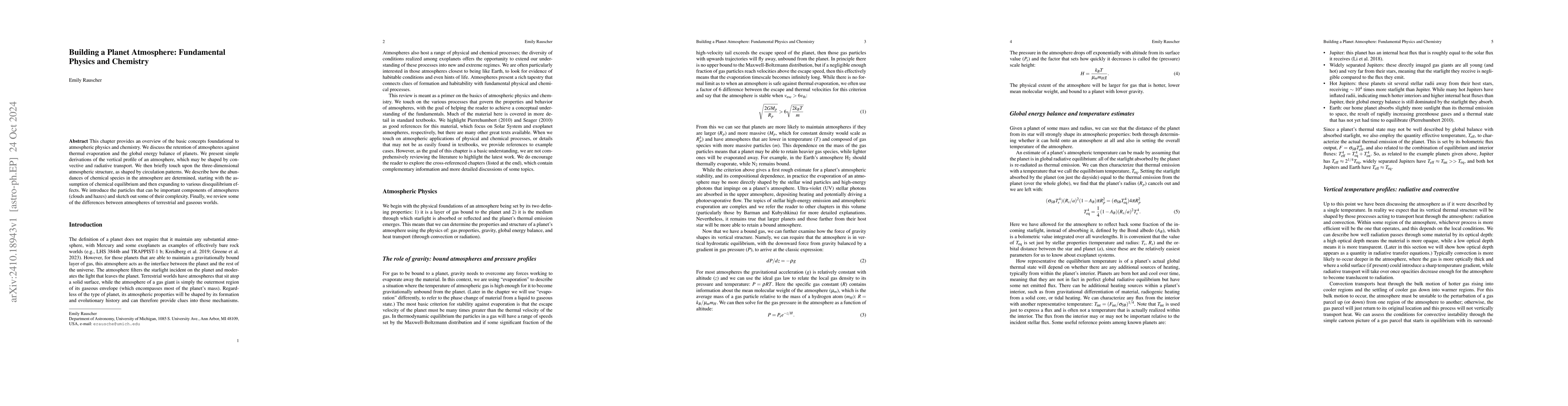Thumbnail for Building a Planet Atmosphere: Fundamental Physics and Chemistry