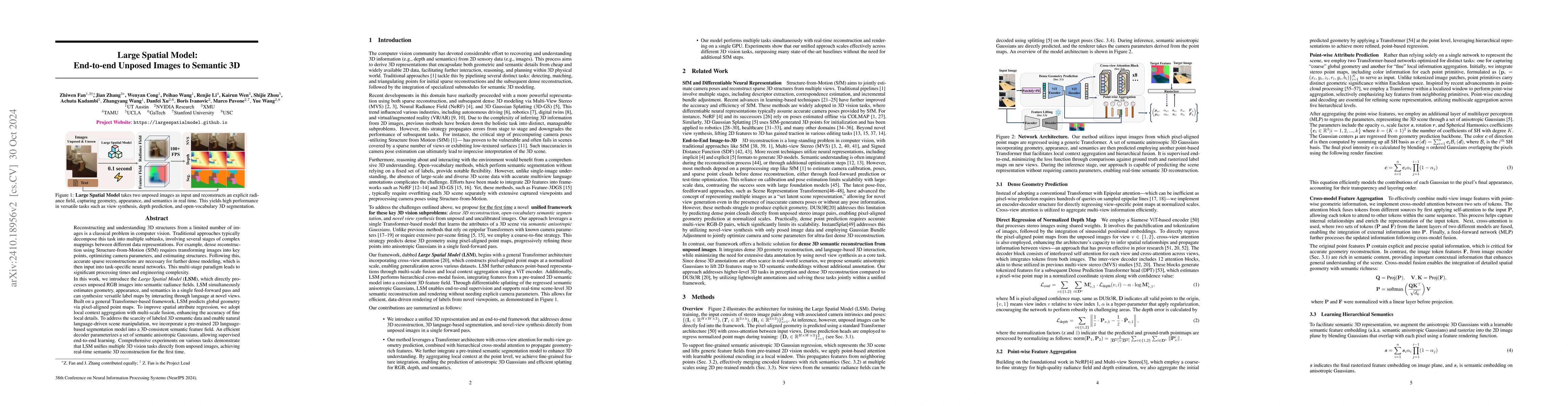 Thumbnail for Large Spatial Model: End-to-end Unposed Images to Semantic 3D