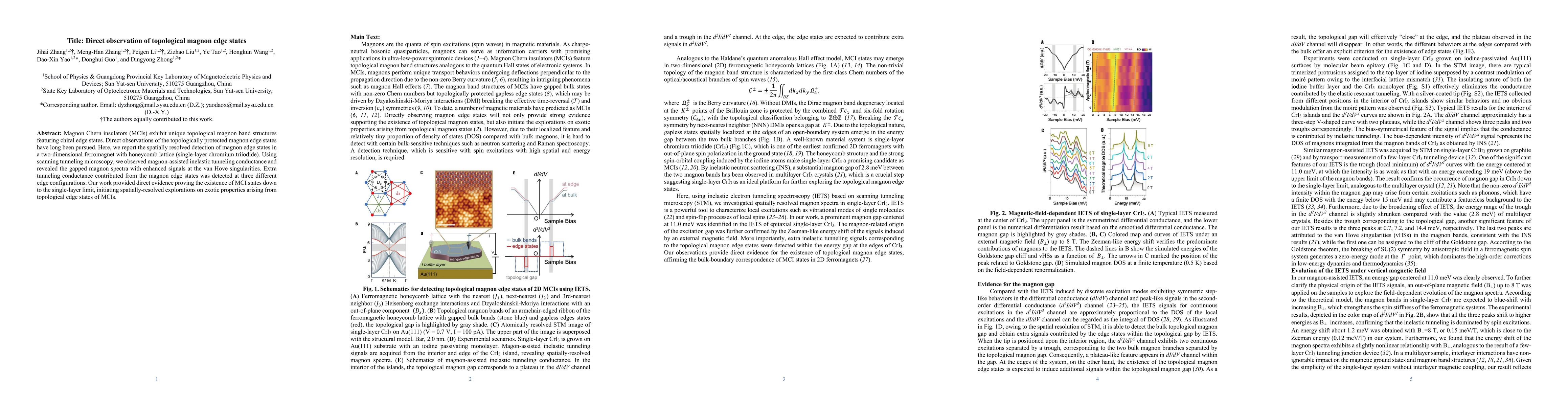 Thumbnail for Direct observation of topological magnon edge states