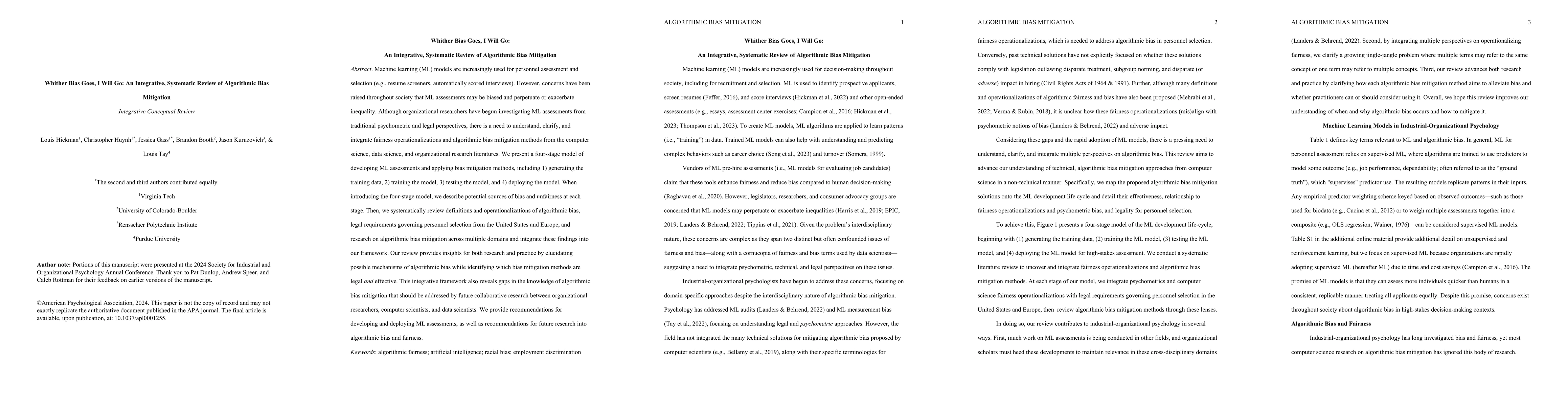 Thumbnail for Whither Bias Goes, I Will Go: An Integrative, Systematic Review of
  Algorithmic Bias Mitigation
