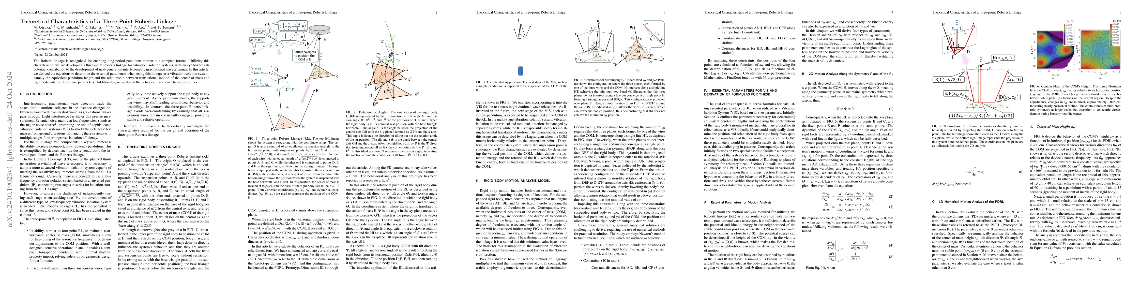 Thumbnail for Theoretical Characteristics of a three-point Roberts Linkage