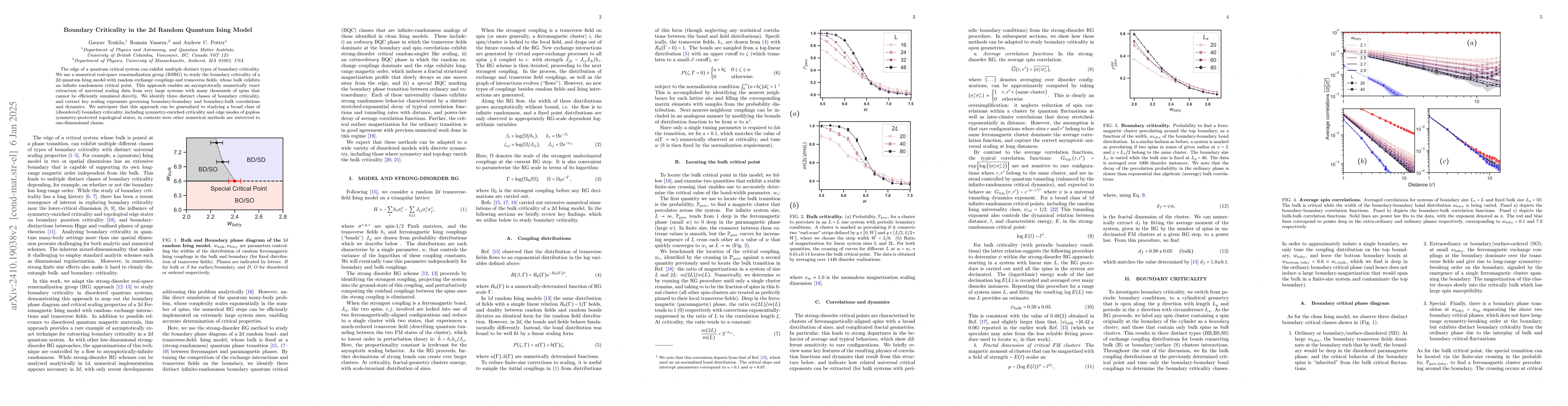 Thumbnail for Boundary Criticality in the 2d Random Quantum Ising Model