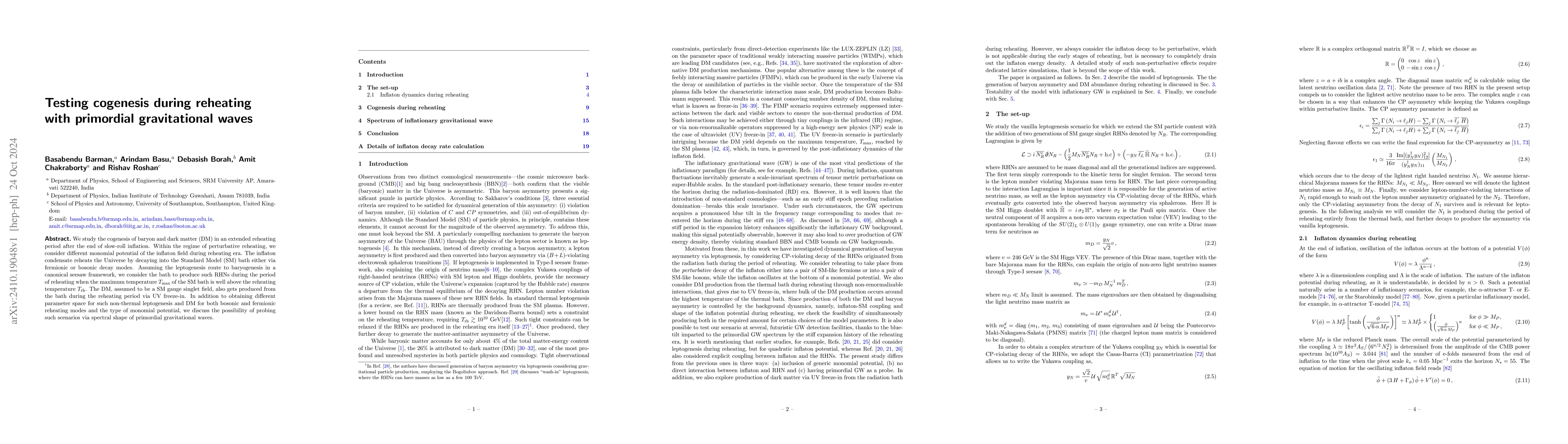Thumbnail for Testing cogenesis during reheating with primordial gravitational waves