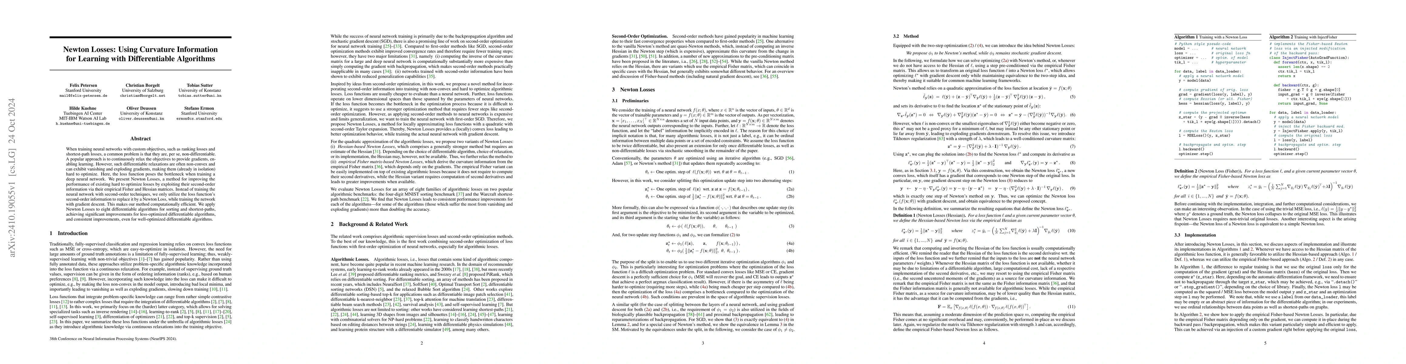 Thumbnail for Newton Losses: Using Curvature Information for Learning with
  Differentiable Algorithms