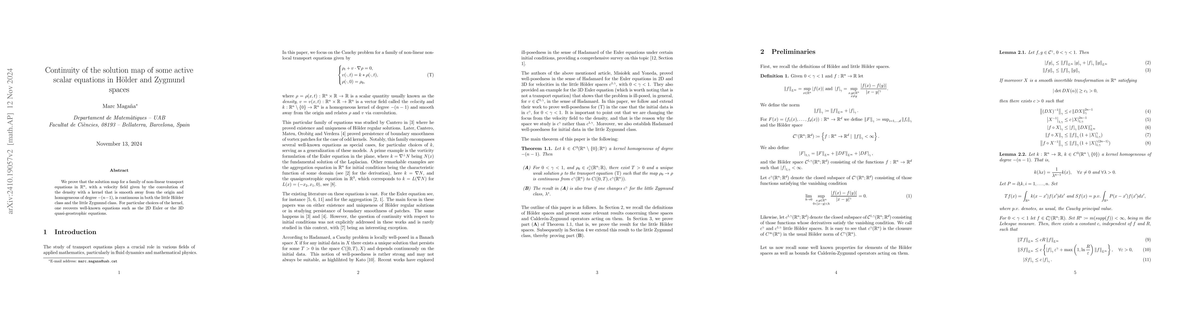 Thumbnail for Continuity of the solution map of some active scalar equations in
  Hölder and Zygmund spaces