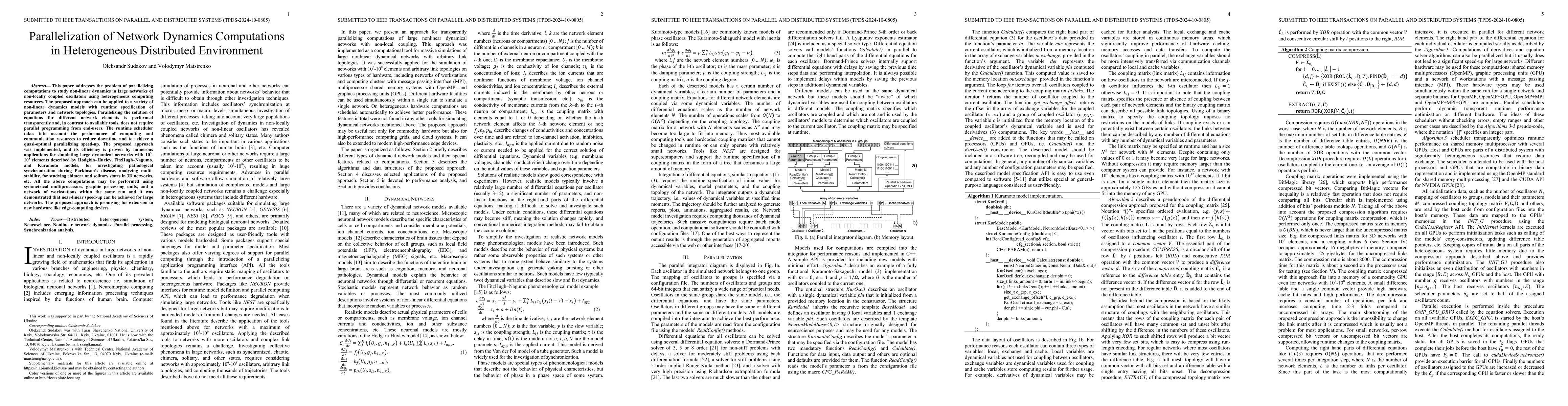 Thumbnail for Parallelization of Network Dynamics Computations in Heterogeneous
  Distributed Environment
