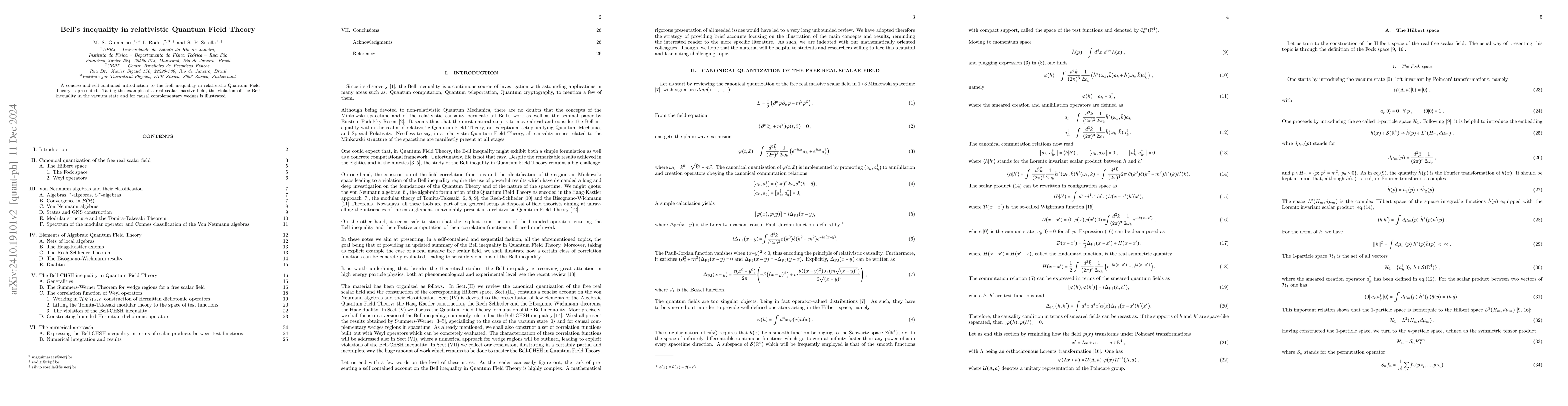 Thumbnail for Bell's inequality in relativistic Quantum Field Theory