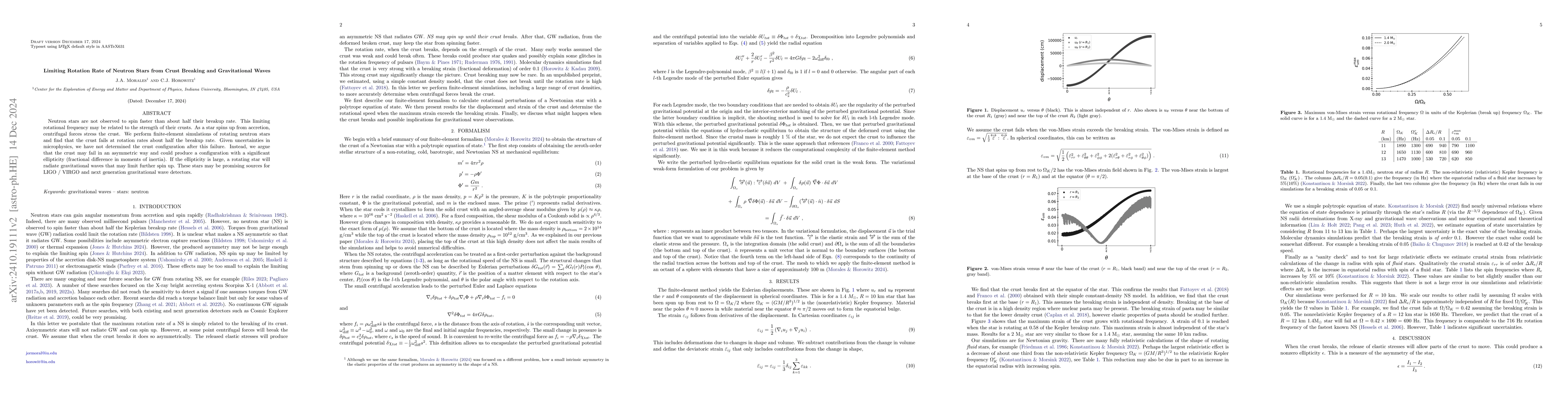 Thumbnail for Limiting Rotation Rate of Neutron Stars from Crust Breaking and
  Gravitational Waves