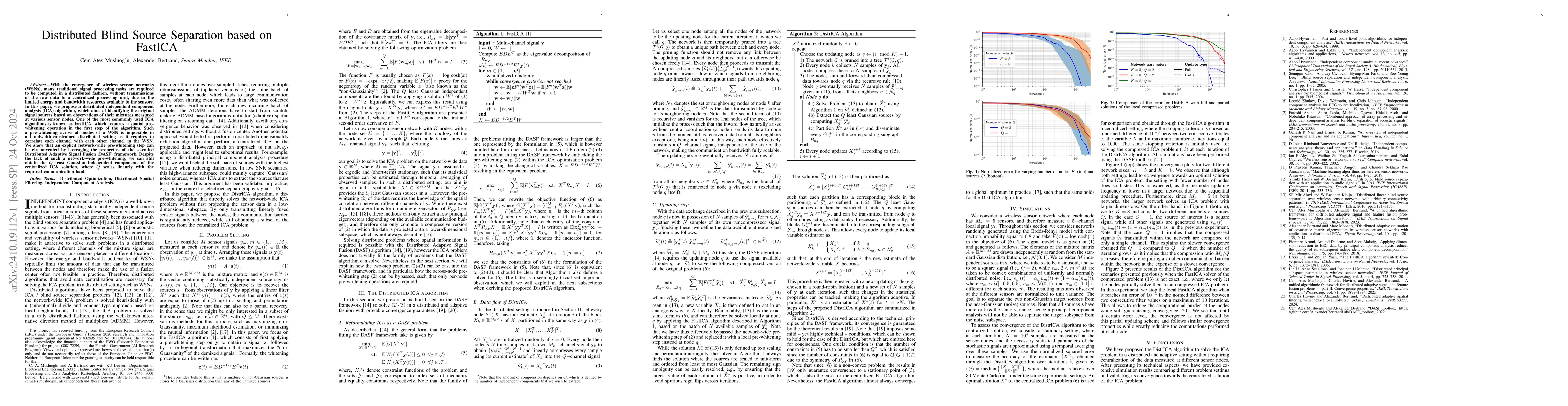 Thumbnail for Distributed Blind Source Separation based on FastICA