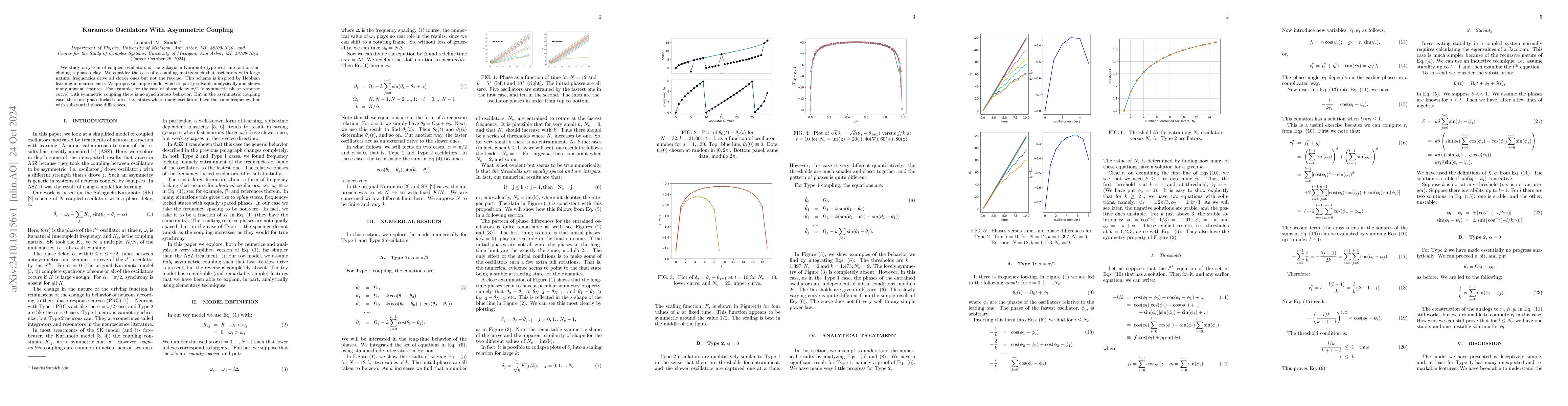 Thumbnail for Kuramoto Oscillators With Asymmetric Coupling