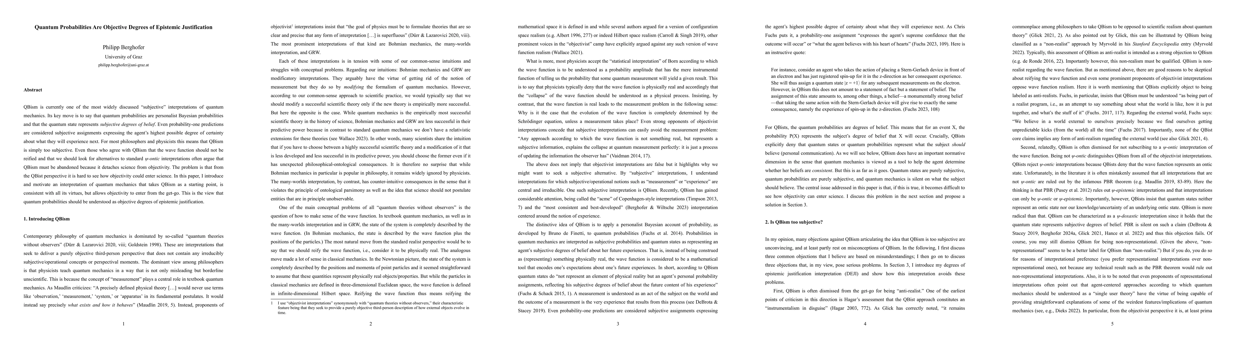 Thumbnail for Quantum Probabilities Are Objective Degrees of Epistemic Justification