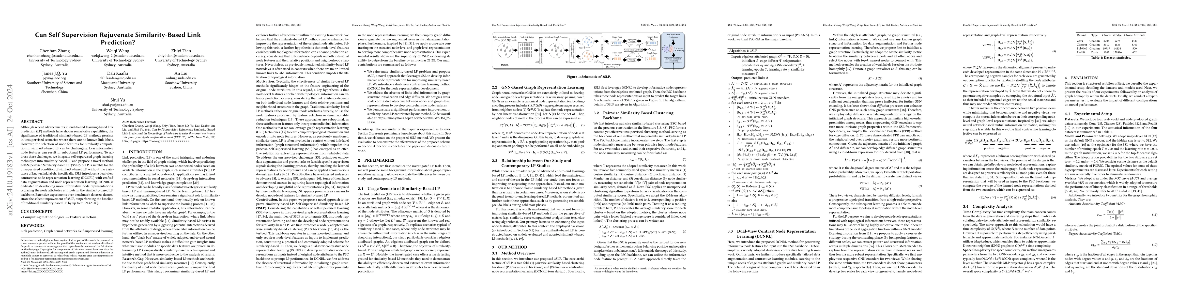 Thumbnail for Can Self Supervision Rejuvenate Similarity-Based Link Prediction?