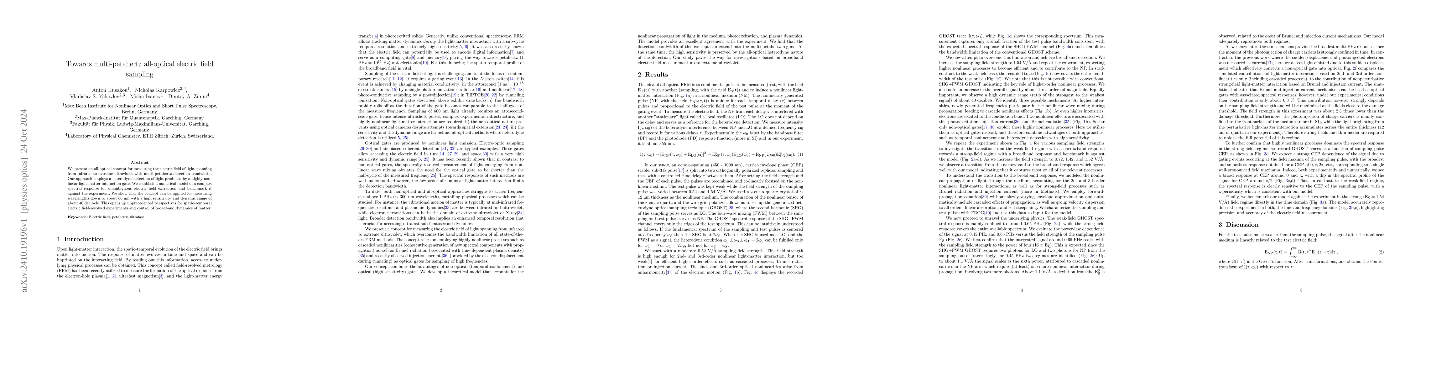 Thumbnail for Towards multi-petahertz all-optical electric field sampling