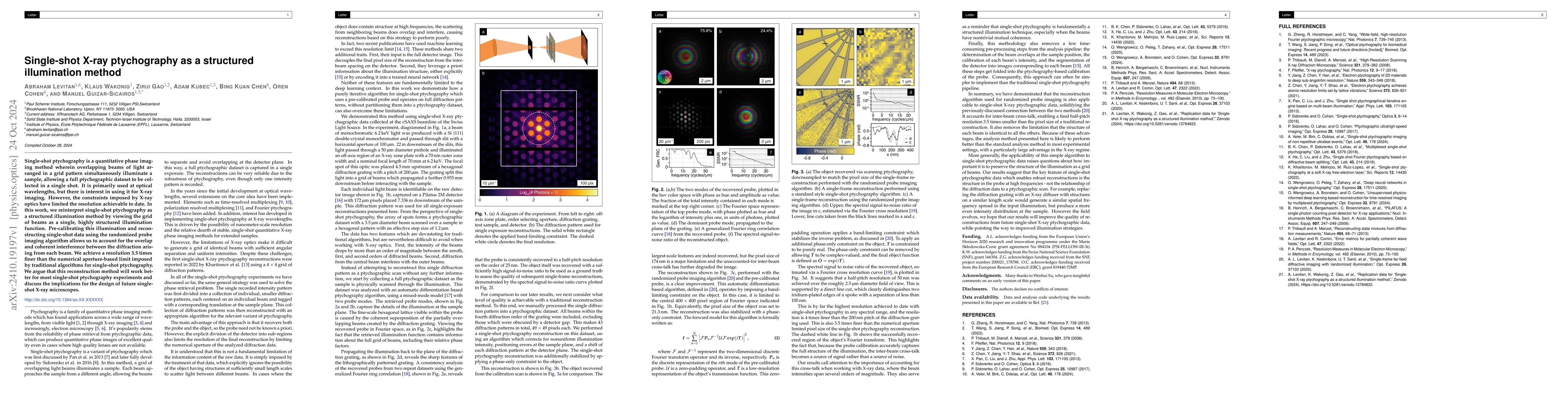 Thumbnail for Single-shot X-ray ptychography as a structured illumination method