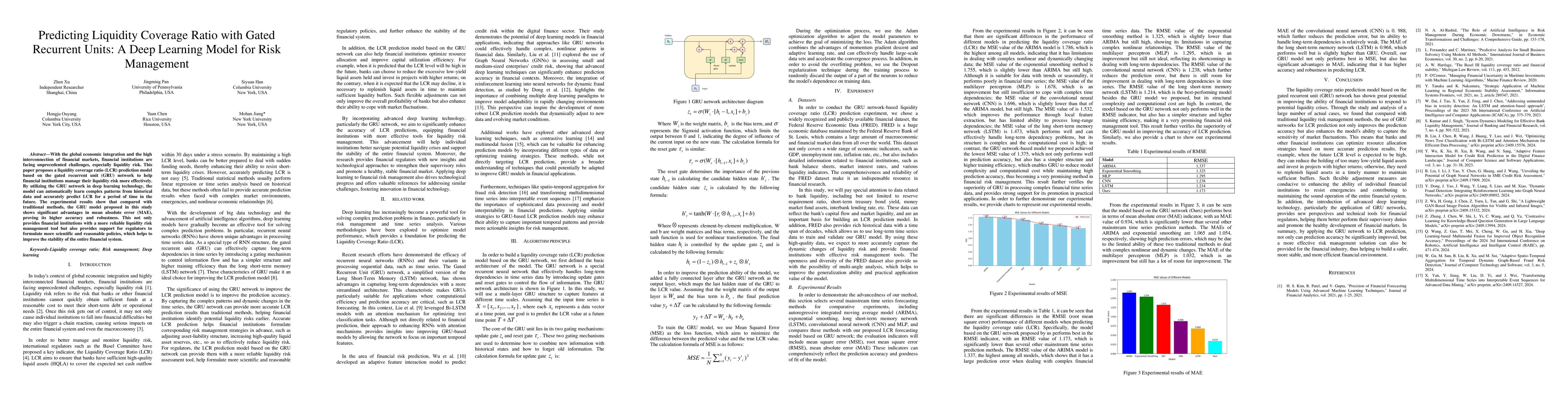 Thumbnail for Predicting Liquidity Coverage Ratio with Gated Recurrent Units: A Deep
  Learning Model for Risk Management