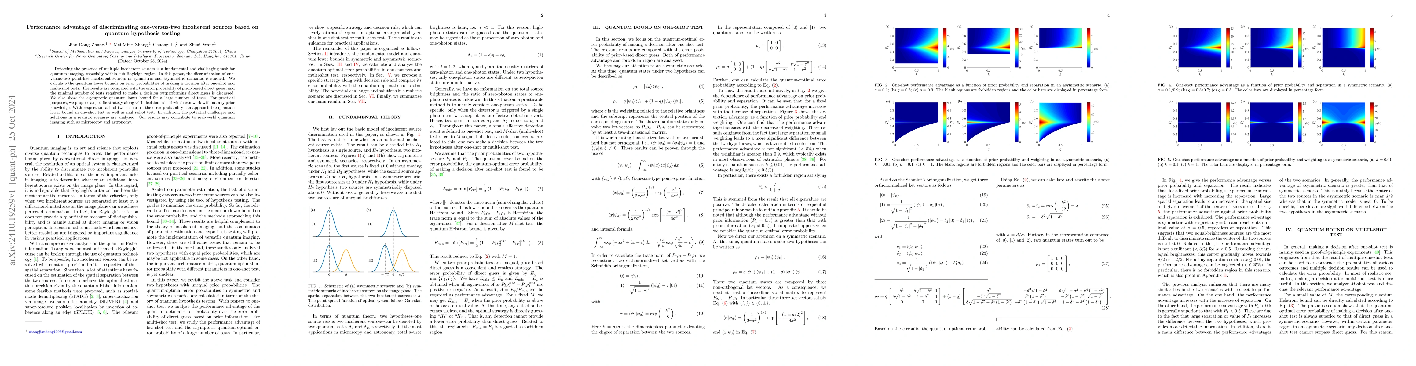 Thumbnail for Performance advantage of discriminating one-versus-two incoherent
  sources based on quantum hypothesis testing