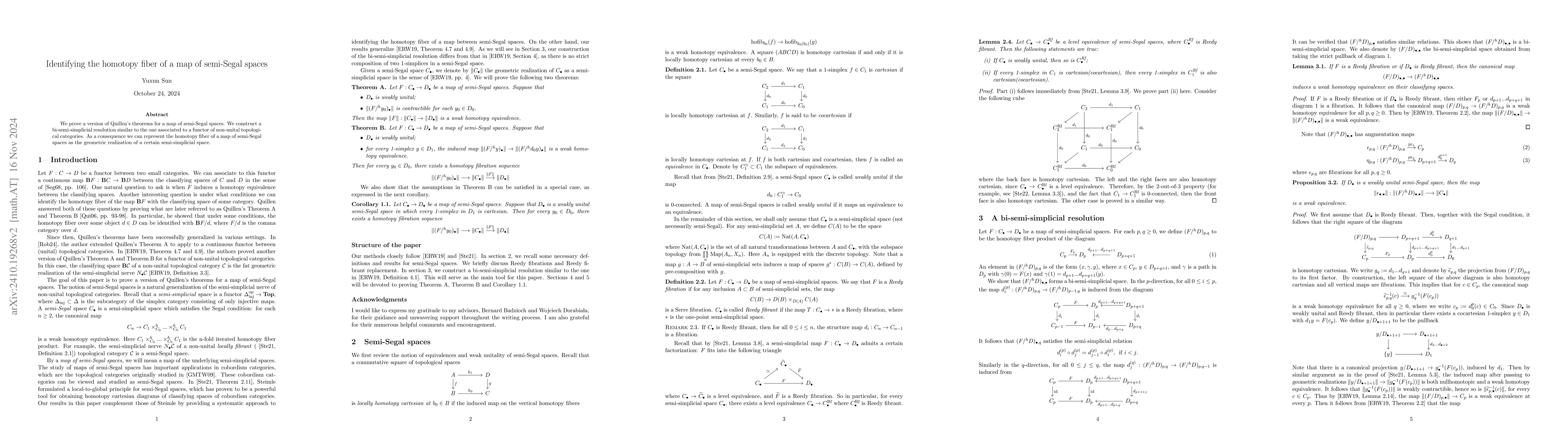 Thumbnail for Identifying the homotopy fiber of a map of semi-Segal spaces