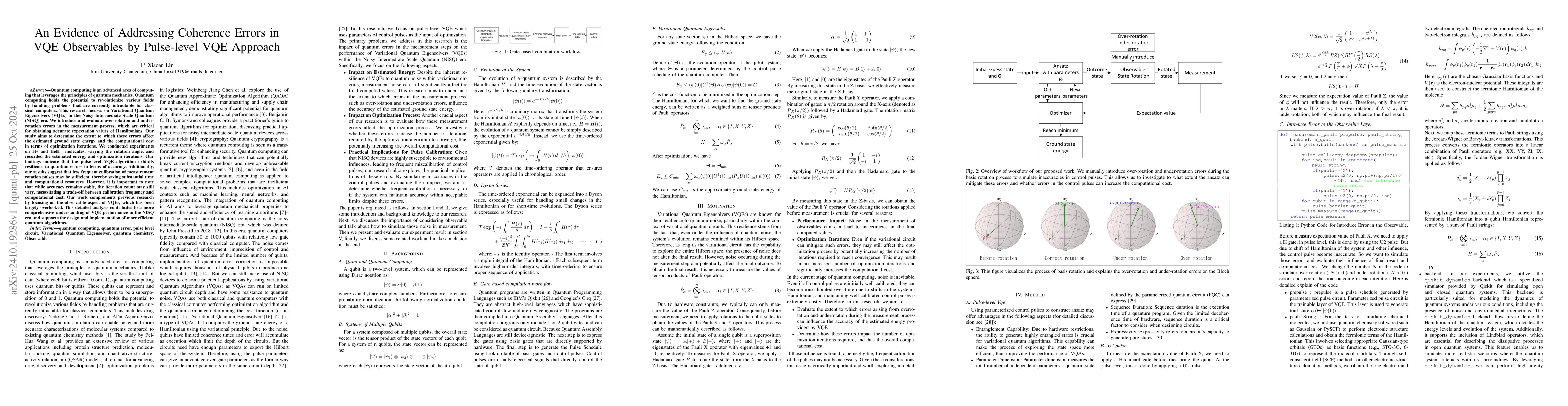 Thumbnail for An Evidence of Addressing Coherence Errors in VQE Observables by
  Pulse-level VQE Approach