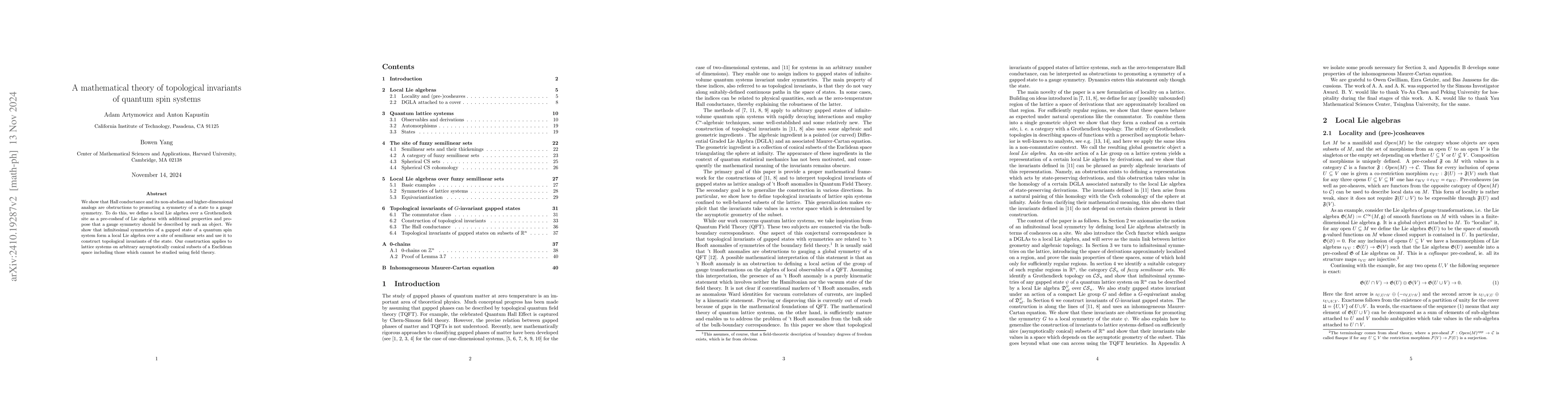 Thumbnail for A mathematical theory of topological invariants of quantum spin systems