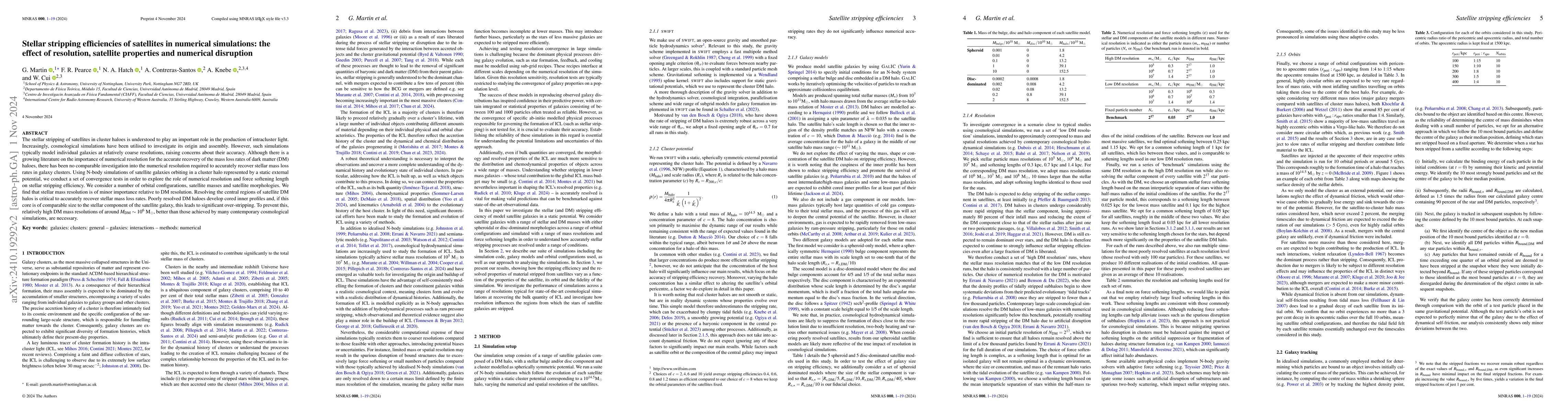 Thumbnail for Stellar stripping efficiencies of satellites in numerical simulations:
  the effect of resolution, satellite properties and numerical disruption