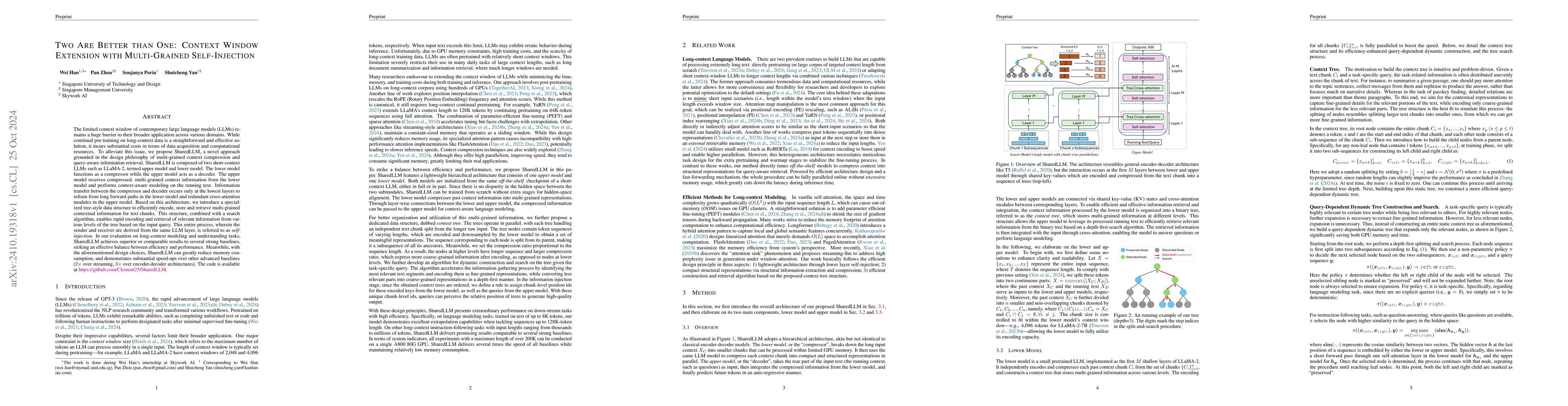 Thumbnail for Two are better than one: Context window extension with multi-grained
  self-injection