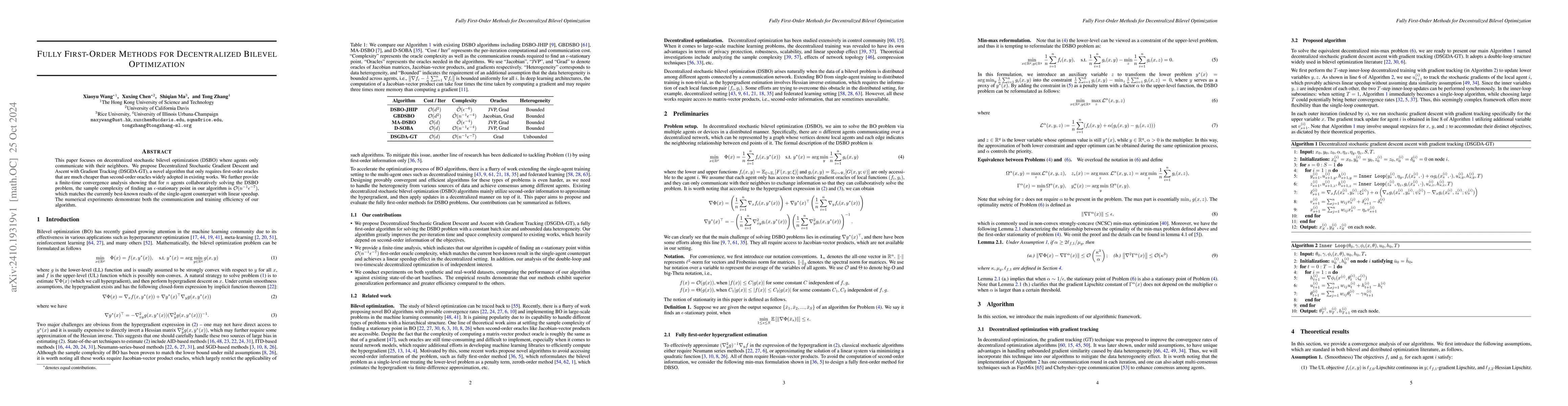 Thumbnail for Fully First-Order Methods for Decentralized Bilevel Optimization