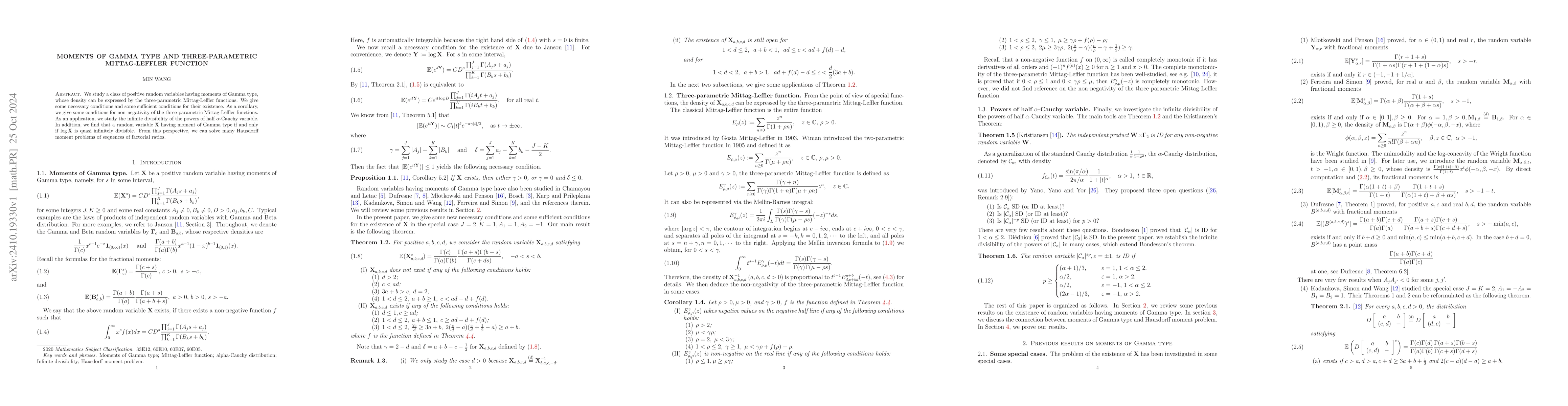Thumbnail for Moments of Gamma type and three-parametric Mittag-Leffler function