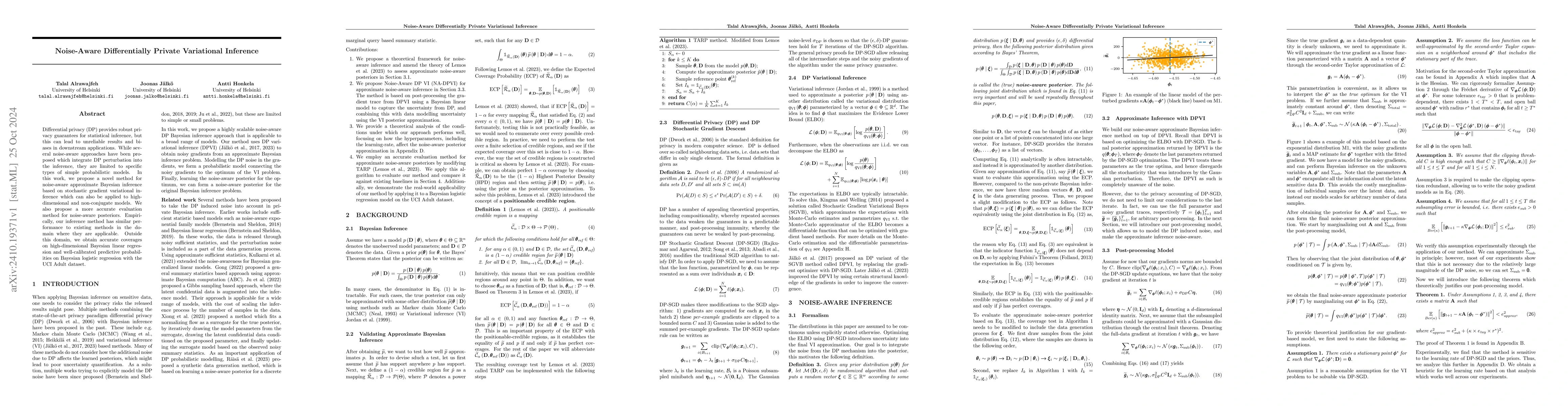 Thumbnail for Noise-Aware Differentially Private Variational Inference