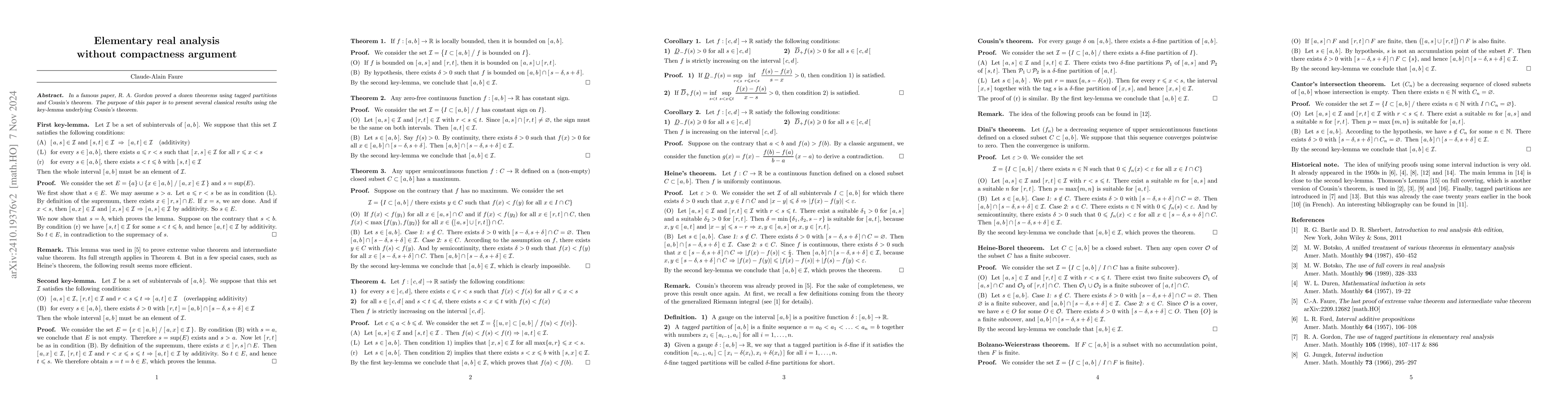 Thumbnail for Elementary real analysis without compactness argument