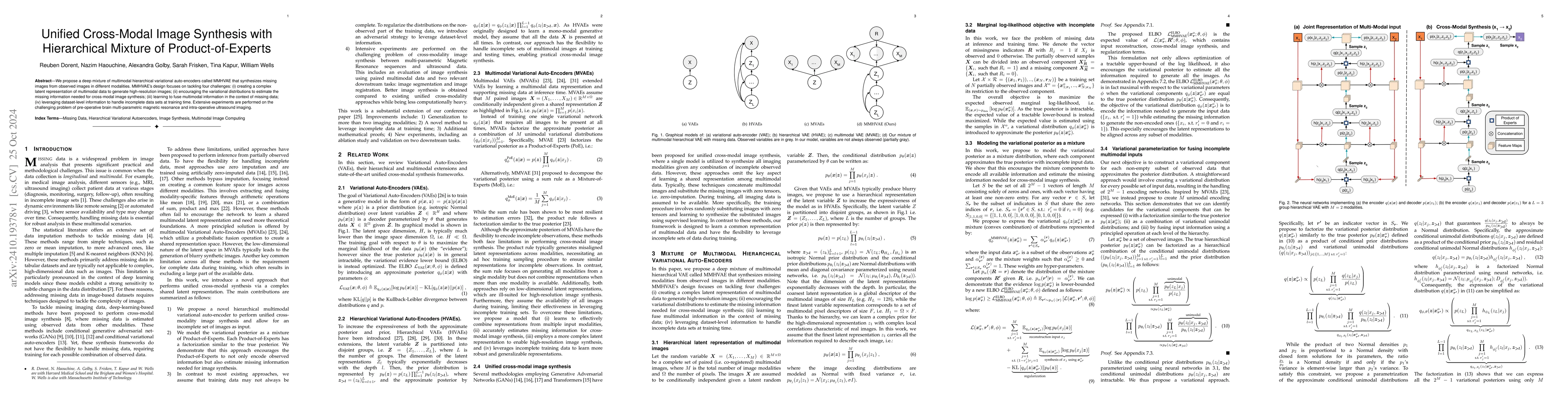 Thumbnail for Unified Cross-Modal Image Synthesis with Hierarchical Mixture of
  Product-of-Experts