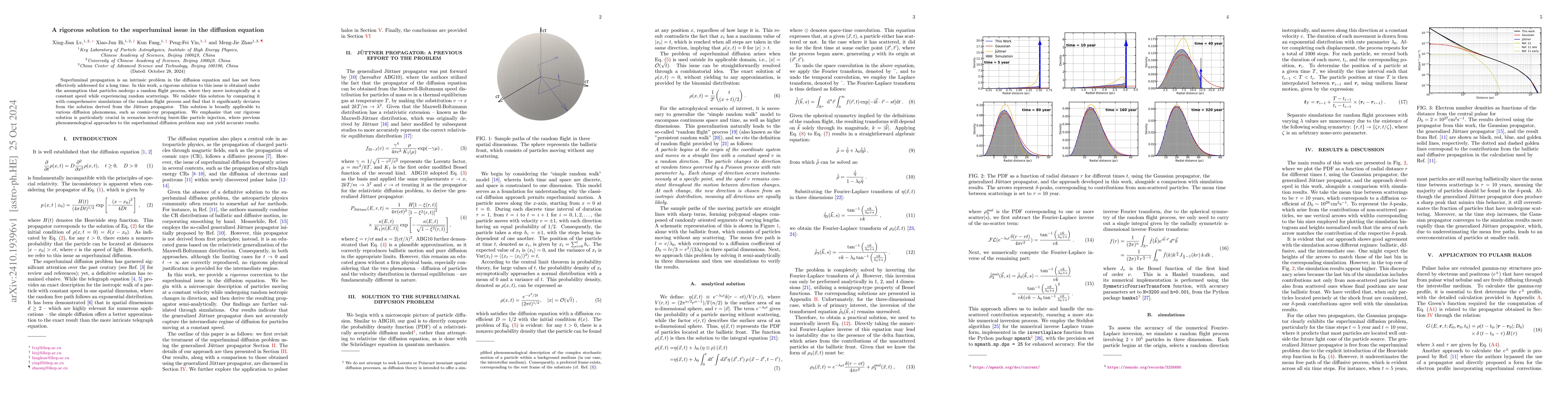 Thumbnail for A rigorous solution to the superluminal issue in the diffusion equation