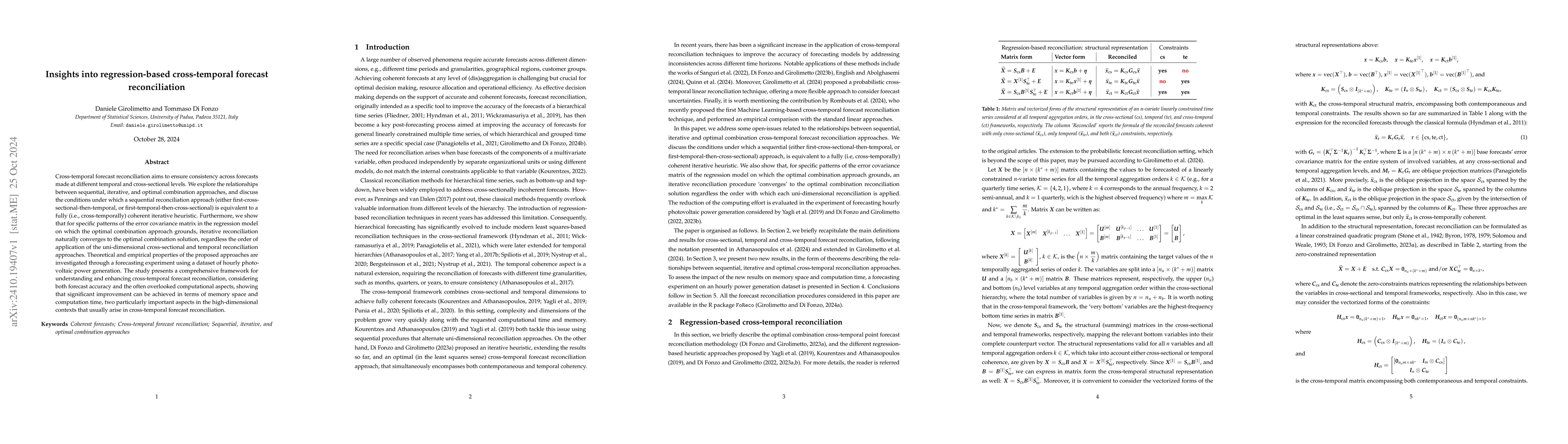 Thumbnail for Insights into regression-based cross-temporal forecast reconciliation