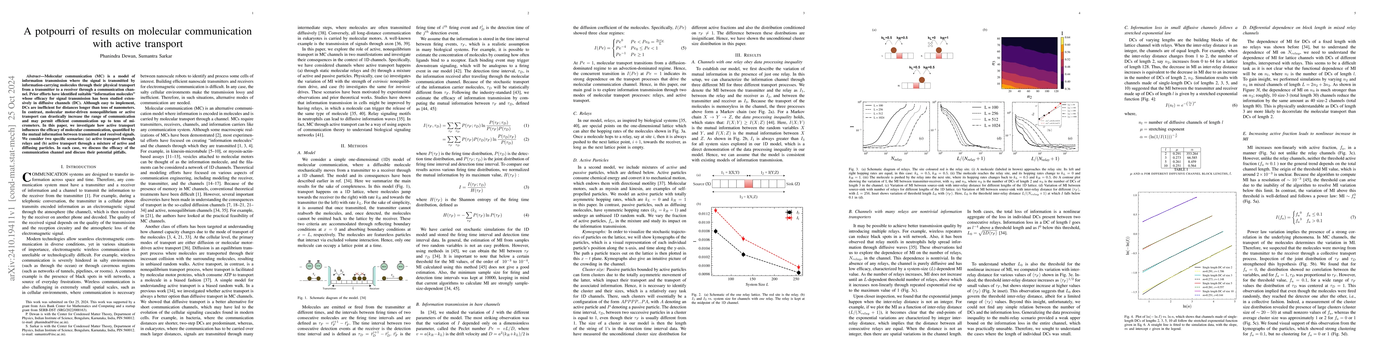 Thumbnail for A potpourri of results on molecular communication with active transport