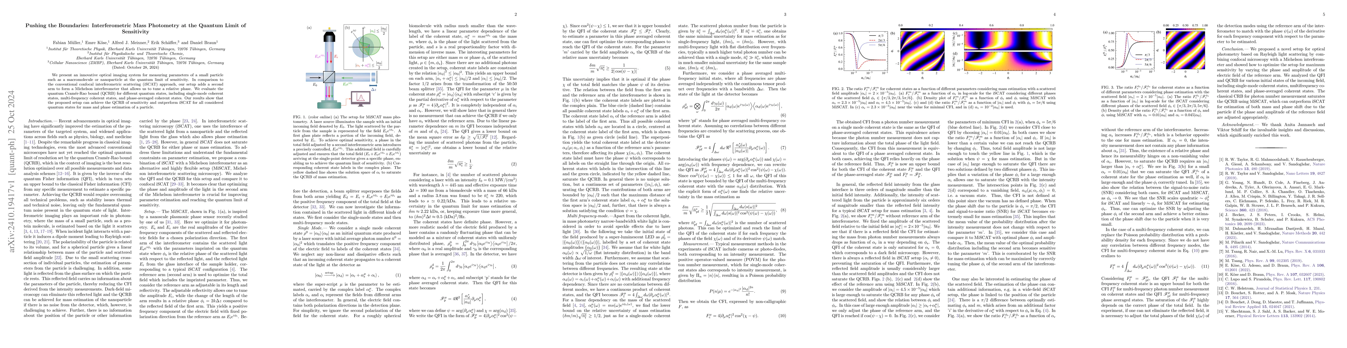 Thumbnail for Pushing the Boundaries: Interferometric Mass Photometry at the Quantum
  Limit of Sensitivity