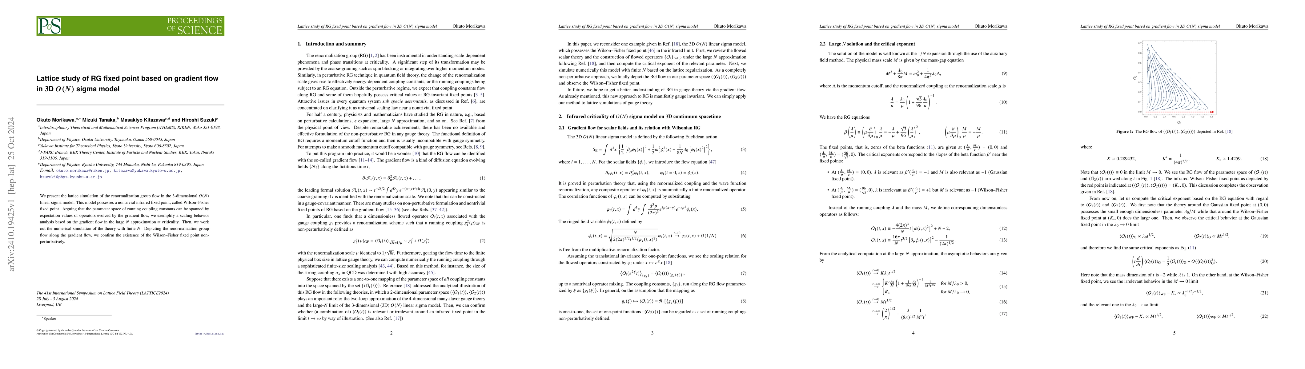 Thumbnail for Lattice study of RG fixed point based on gradient flow in $3$D $O(N)$
  sigma model
