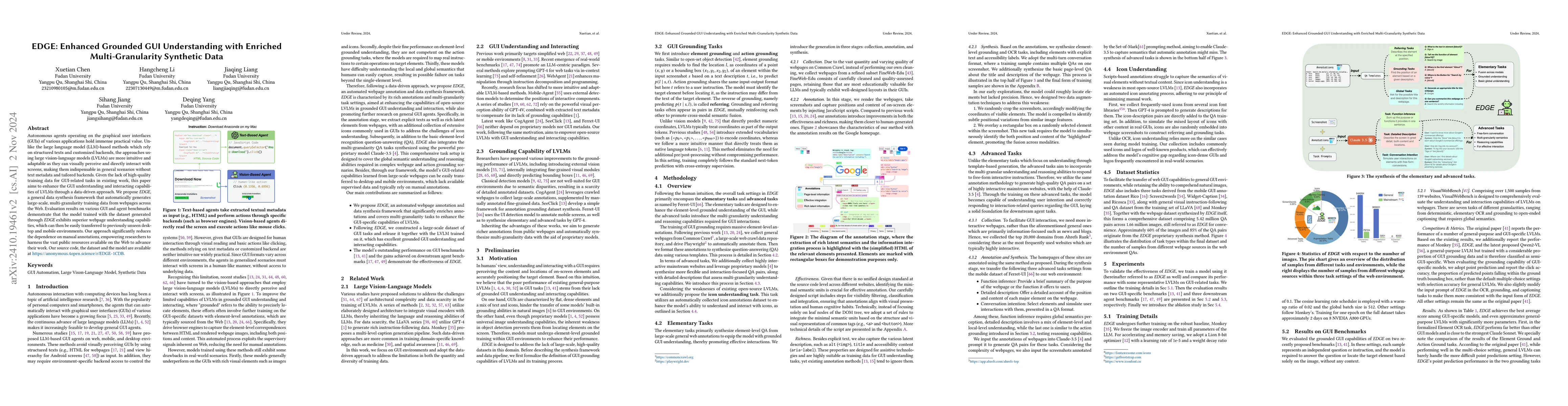 Thumbnail for EDGE: Enhanced Grounded GUI Understanding with Enriched
  Multi-Granularity Synthetic Data