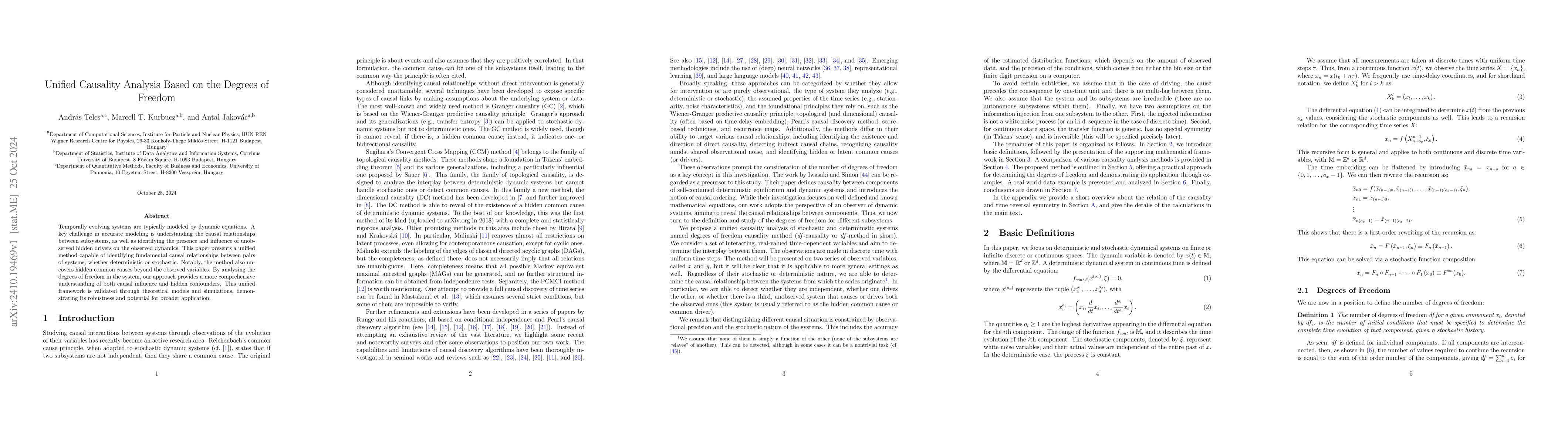 Thumbnail for Unified Causality Analysis Based on the Degrees of Freedom