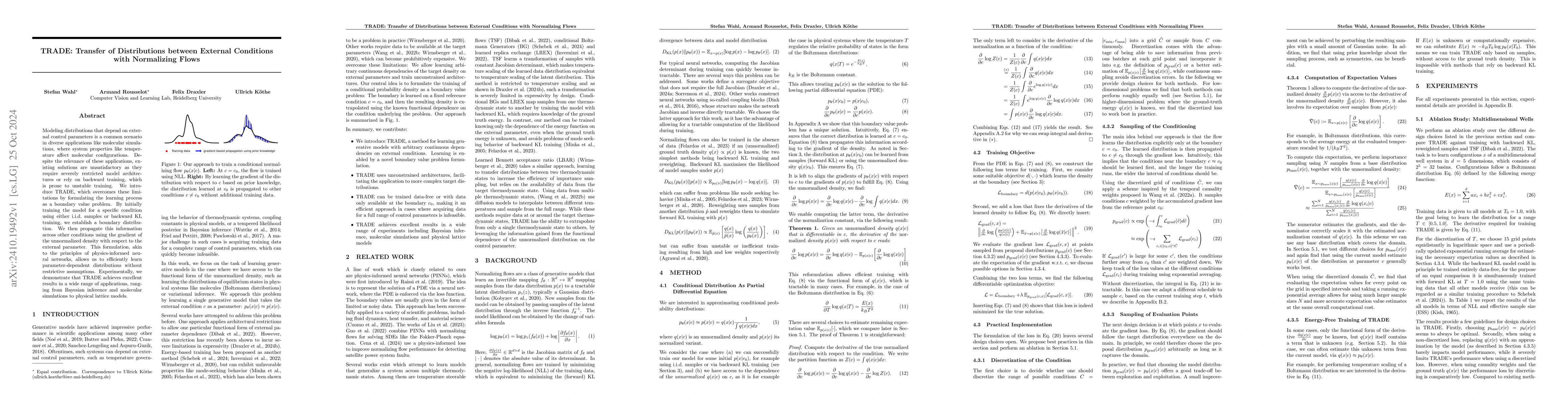 Thumbnail for TRADE: Transfer of Distributions between External Conditions with
  Normalizing Flows
