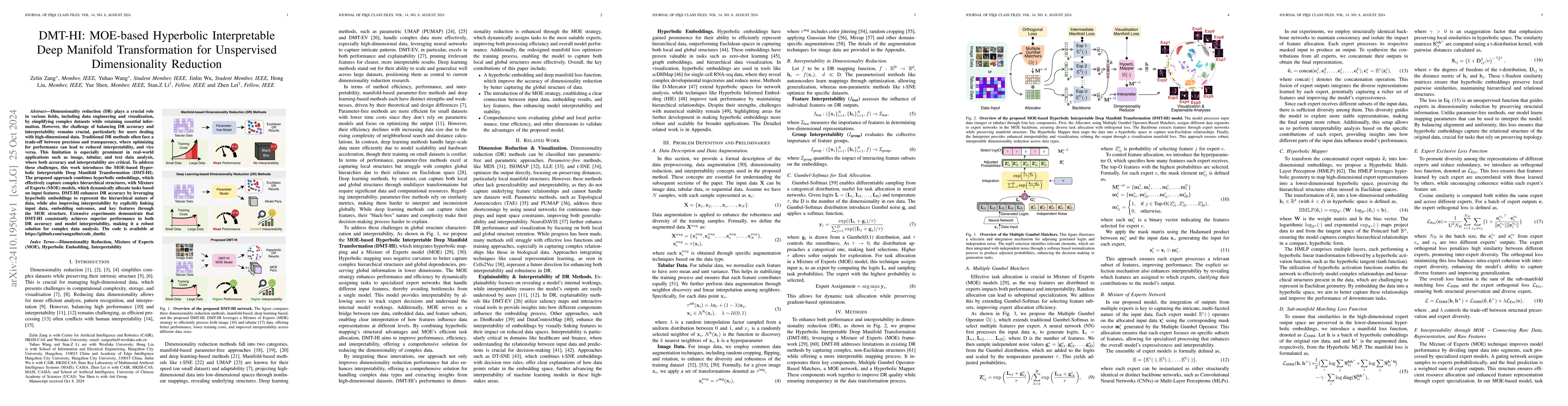 Thumbnail for DMT-HI: MOE-based Hyperbolic Interpretable Deep Manifold Transformation
  for Unspervised Dimensionality Reduction