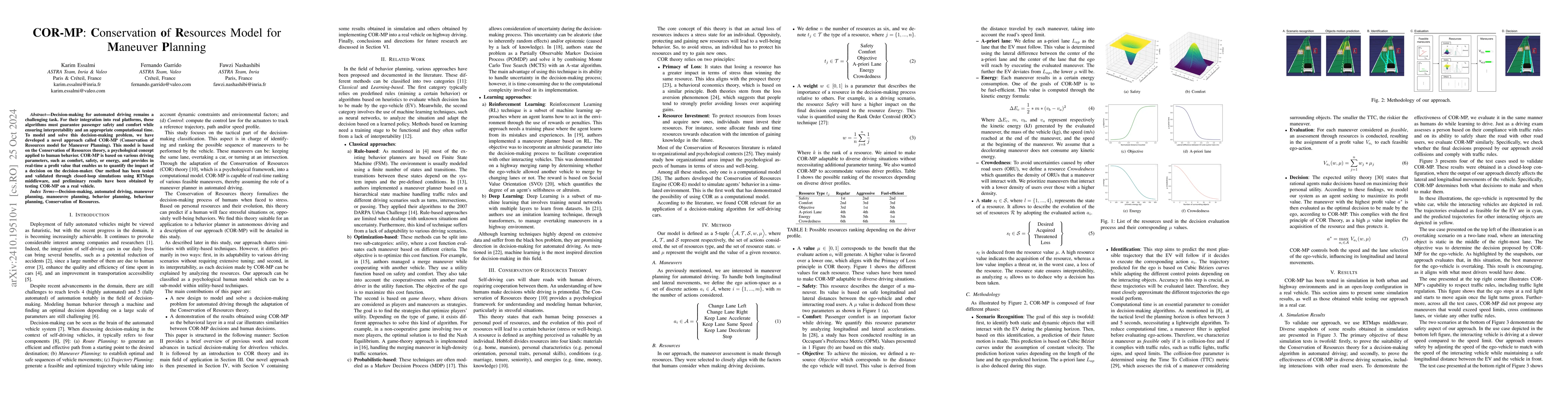 Thumbnail for COR-MP: Conservation of Resources Model for Maneuver Planning