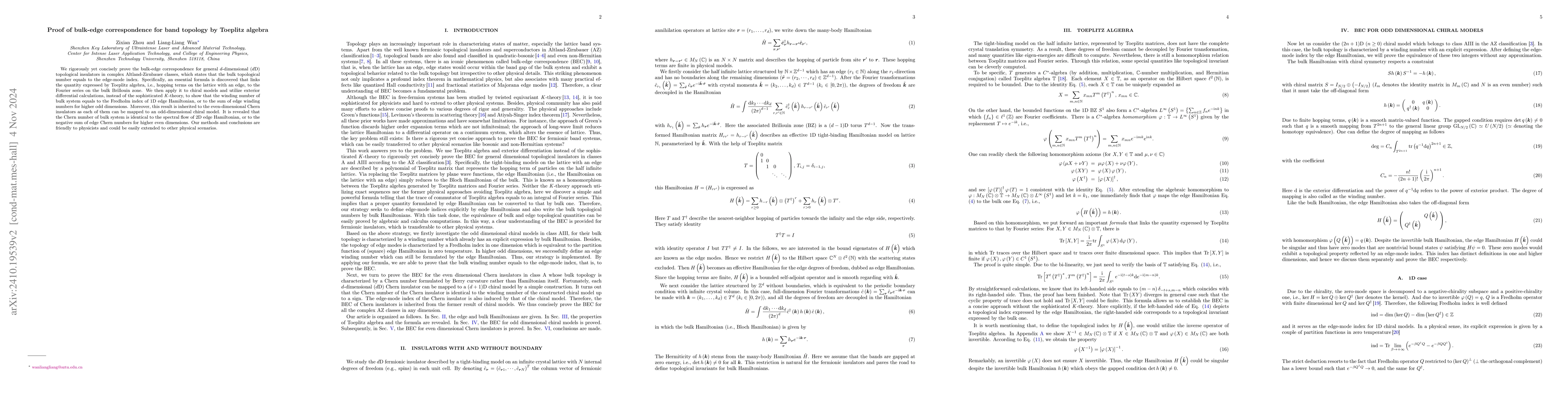 Thumbnail for Proof of bulk-edge correspondence for band topology by Toeplitz algebra
