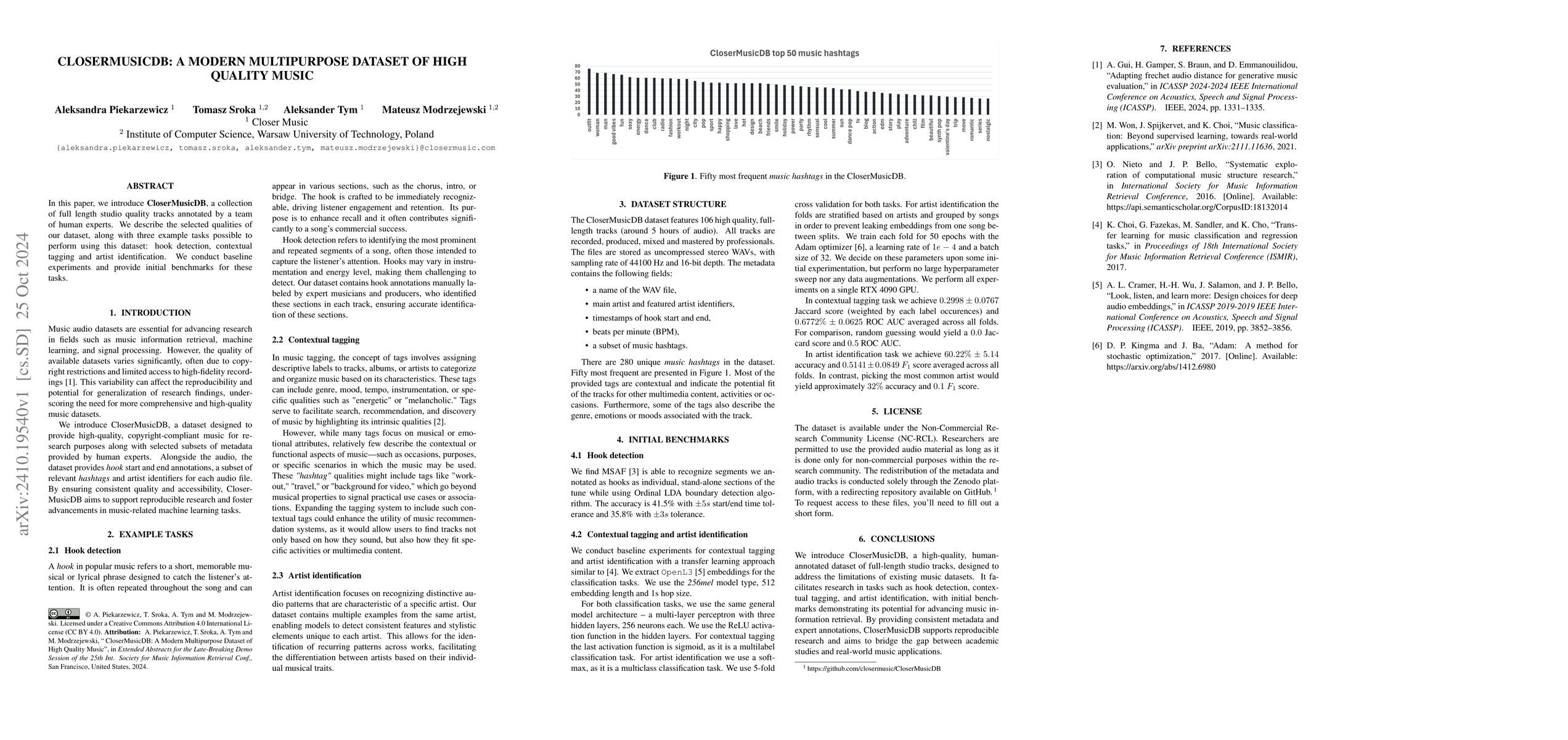 Thumbnail for CloserMusicDB: A Modern Multipurpose Dataset of High Quality Music